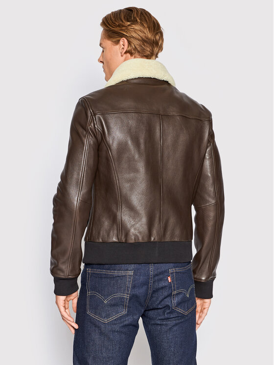 Serge Pariente Serge Pariente Lederjacke Style 18 Braun Regular Fit
