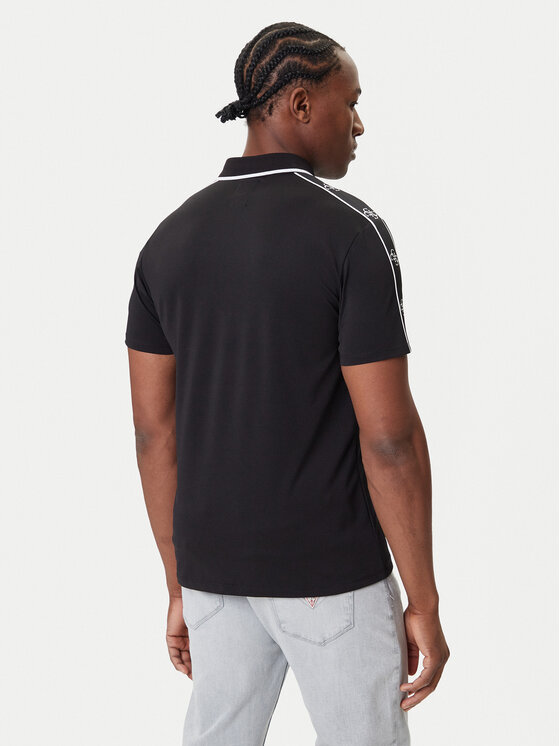 Guess Guess Тениска с яка и копчета M4YP40 KARS0 Черен Regular Fit