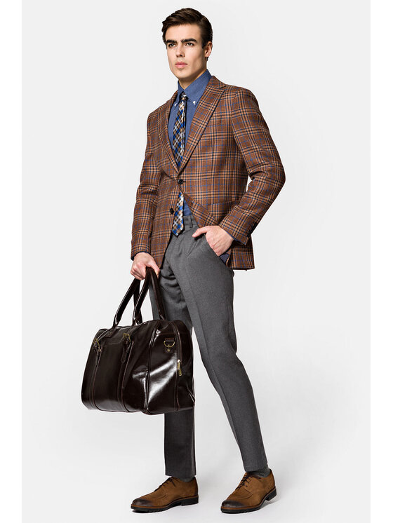 Lancerto Lancerto Marynarka Palmdale MA099222000009 Brązowy Slim Fit