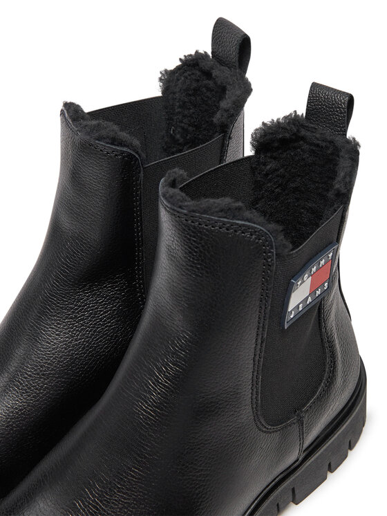 Tommy Jeans Tommy Jeans Kotníková obuv s elastickým prvkem Chelsea EN0EN02626 Černá