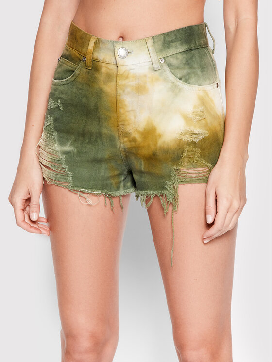 PINKO Pinko Džínové šortky Gina 1J10XR Y84G Zelená Regular Fit