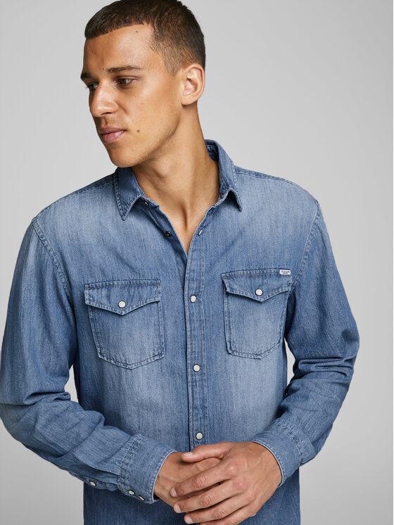 Jack&Jones Jack&Jones Srajca Sheridan 12138115 Modra Slim Fit