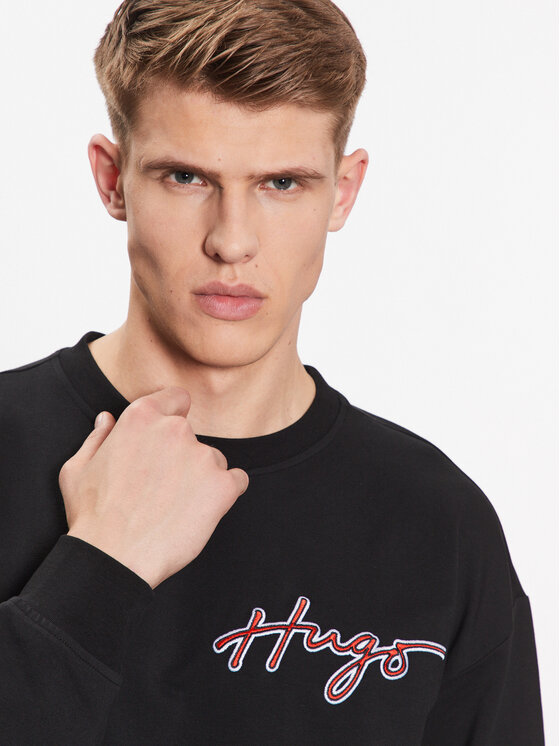 HUGO Hugo Sweatshirt Varsity 50490313 Schwarz Relaxed Fit