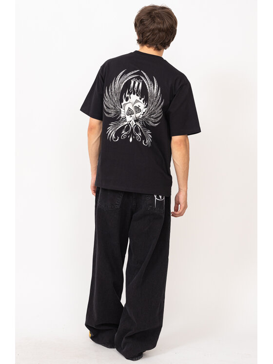 Mercur Mercur T-Shirt Gothic Czarny Comfortable Fit