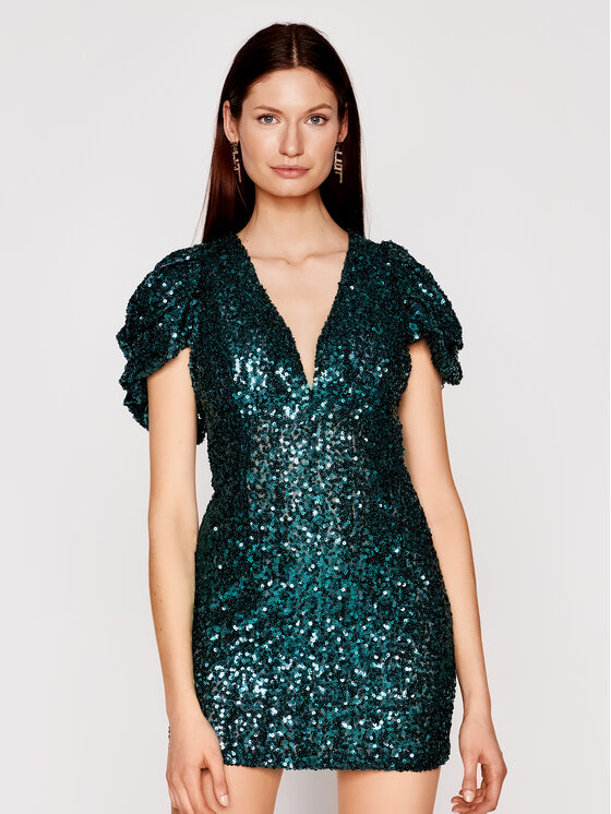 Abito da cocktail N_S00996 Verde Slim Fit