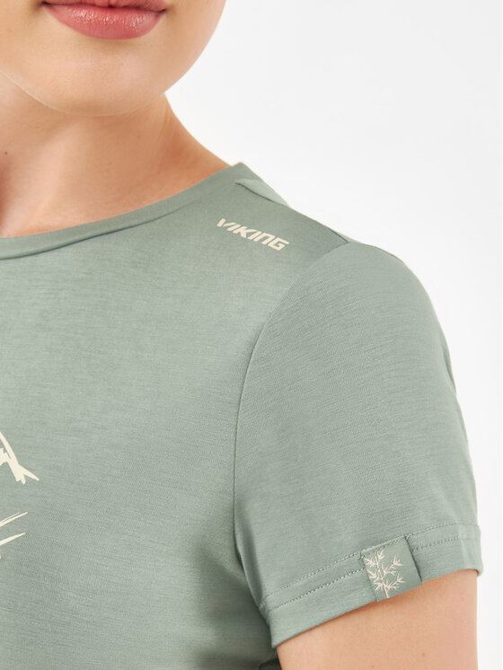 Viking Viking T-Shirt Lenta Bamboo Light Lady Zielony Regular Fit