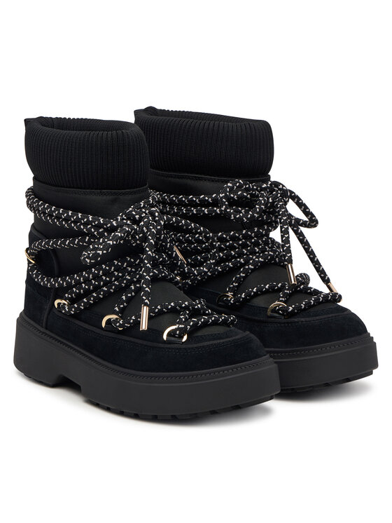 Tommy Hilfiger Tommy Hilfiger Stivali da neve Lace-Up Water Resist Snow Boot FW0FW09546 Nero