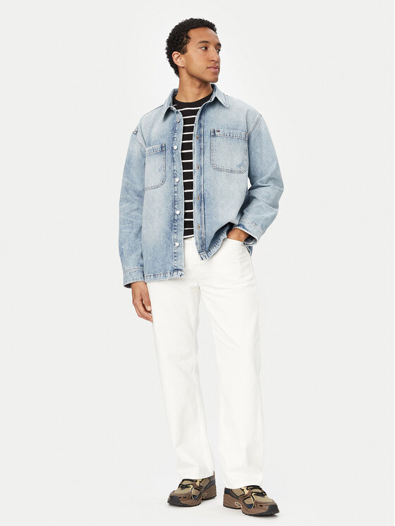 Tommy Jeans Tommy Jeans džínová košile DM0DM23269 Modrá Relaxed Fit