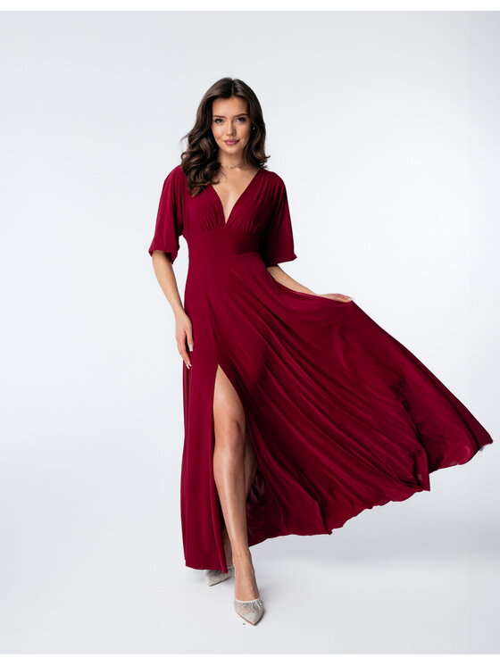 Aurora Aurora Sukienka wieczorowa Mariah Bordowy Feminine Fit