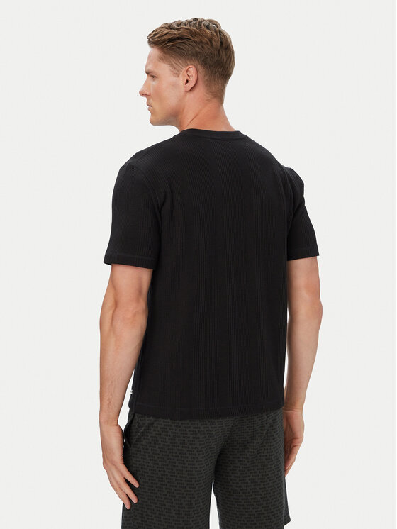 BOSS BOSS Póló Structure 50540567 Fekete Regular Fit