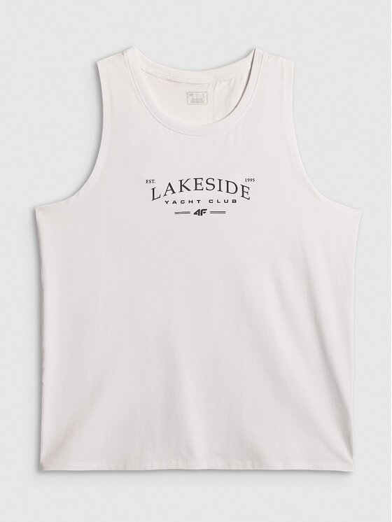 4F 4F Tank top 4FRSS26TSLEM331-10S Biały Regular Fit