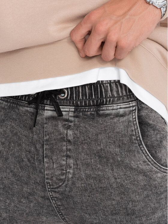 Ombre Ombre Jeansy OM-PADJ-0133 Šedá Slim Fit