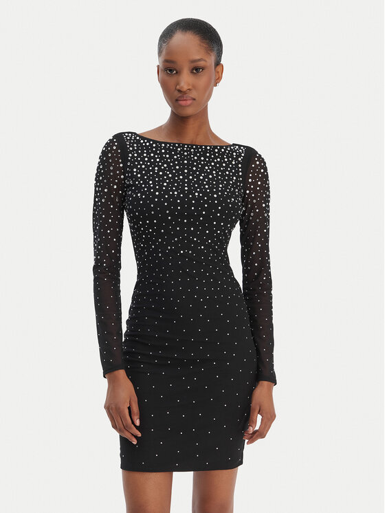 Marciano Guess Marciano Guess Koktejlové šaty 6RGK02 6218A Čierna Slim Fit