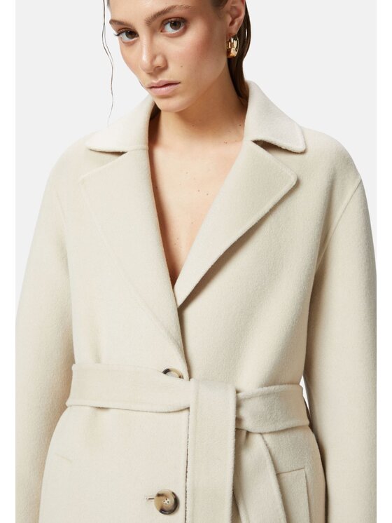 PINKO Pinko Płaszcz wełniany CORNICE CAPPOTTO PANNO DOUBLE 103819 Y27P Beżowy Regular Fit