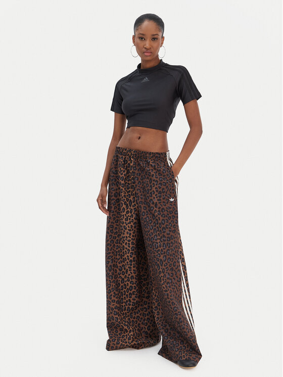 adidas adidas Sporta bikses Leopard Firebird JW7302 Brūns Wide Leg