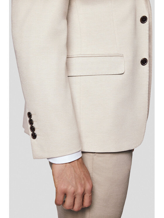 Lancerto Lancerto Marynarka Arbus MA131125000013 Beżowy Slim Fit