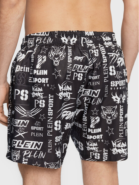 Plein Sport Plein Sport Σορτς παραλίας FABC MMT0345 PNY002N Μαύρο Regular Fit