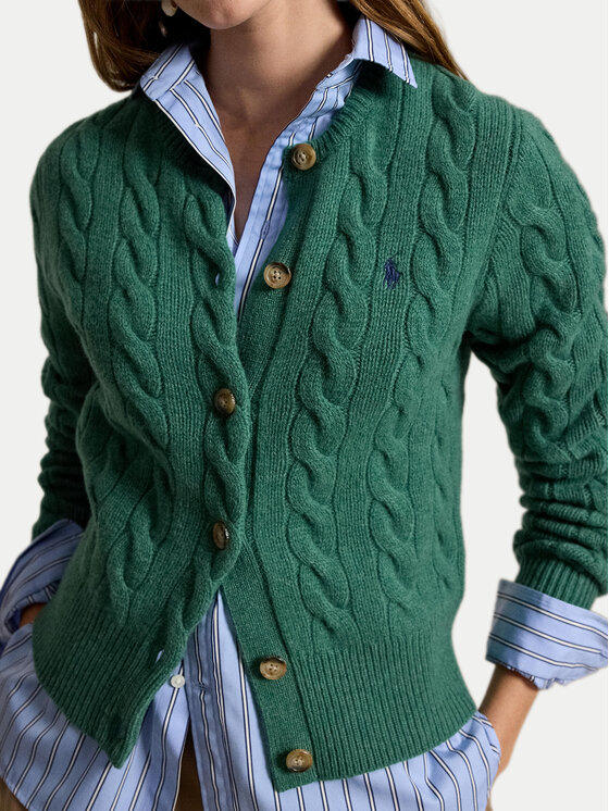 Polo Ralph Lauren Polo Ralph Lauren Kardigán 211972104502 Zelená Slim Fit