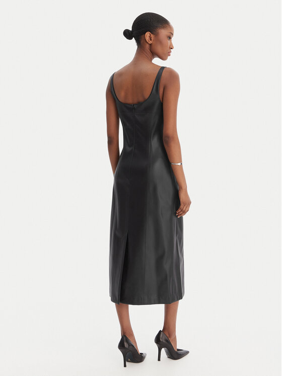 HUGO HUGO Tehisnahast kleit Kattarina-1 50553546 Must Slim Fit