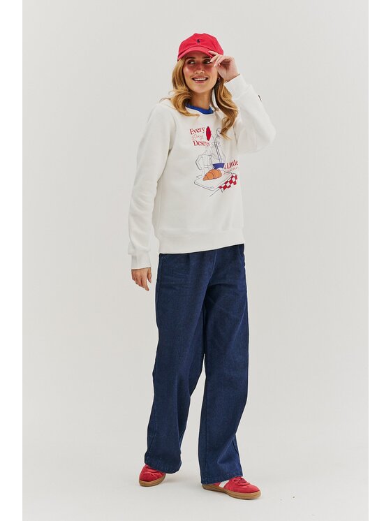 NAOKO NAOKO Mikina Little Luxury Biela Regular Fit