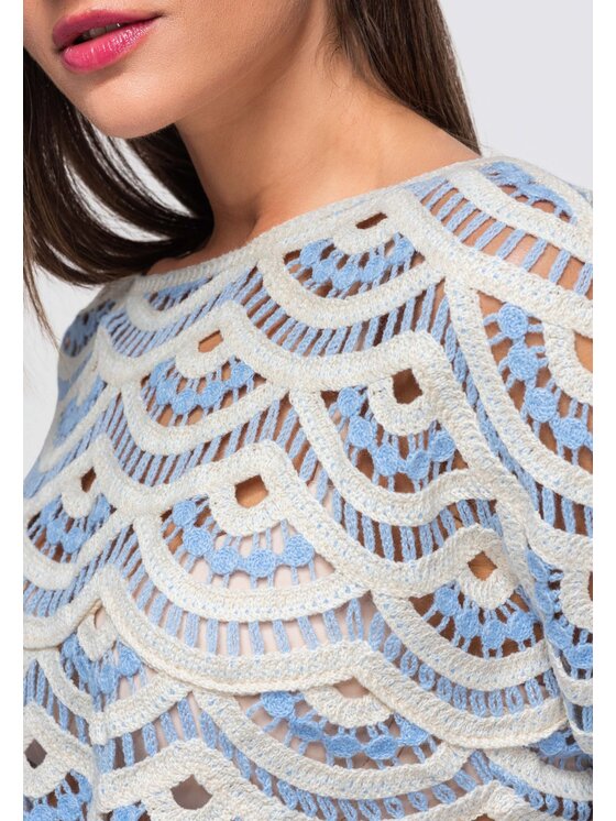 Ombre Ombre Bluzka OW-TS-E0049 Niebieski Loose Fit