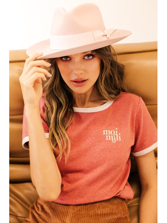 Moi Mili Moi Mili Bluzka Maroon Różowy Basic Fit