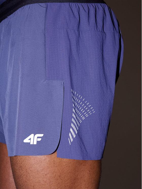 4F 4F Szorty sportowe RUNNING Szary ciemny Regular Fit