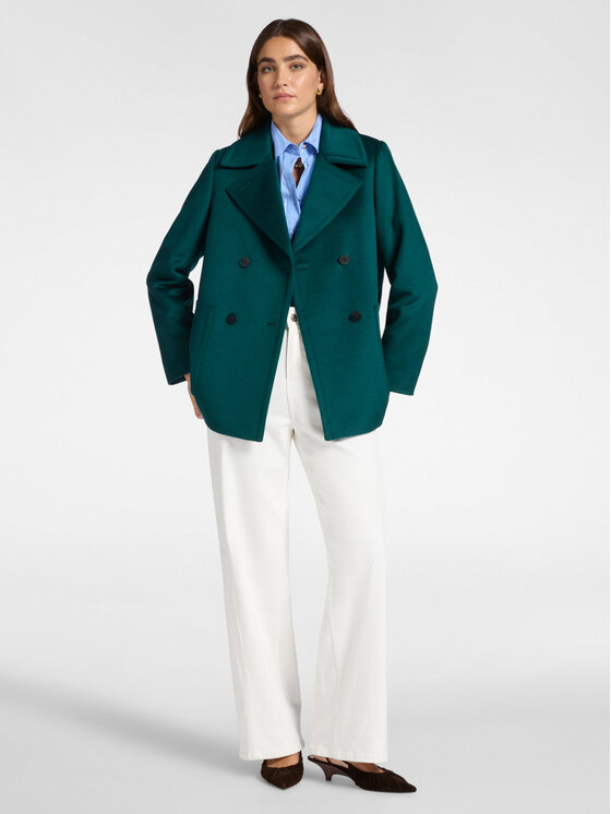 Elena Mirò Elena Mirò Cappotto 8136P000046N035 Verde A-Line Fit