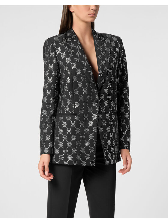 PHILIPP PLEIN PHILIPP PLEIN Marynarka 18789 Czarny Loose Fit