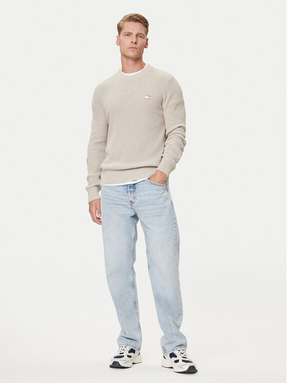 Tommy Jeans Tommy Jeans Sweter DM0DM21652 Beżowy Slim Fit