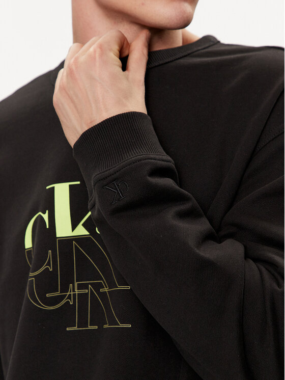 Calvin Klein Jeans Calvin Klein Jeans Sweatshirt Monogram Echo J30J325516 Schwarz Regular Fit