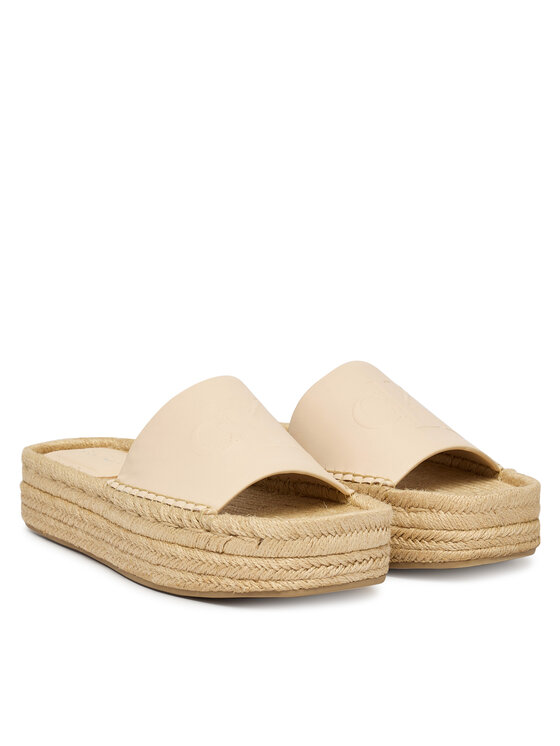 Calvin Klein Calvin Klein Espadrilės Flatf Espa Mule Lth Mg HW0HW03027 Smėlio