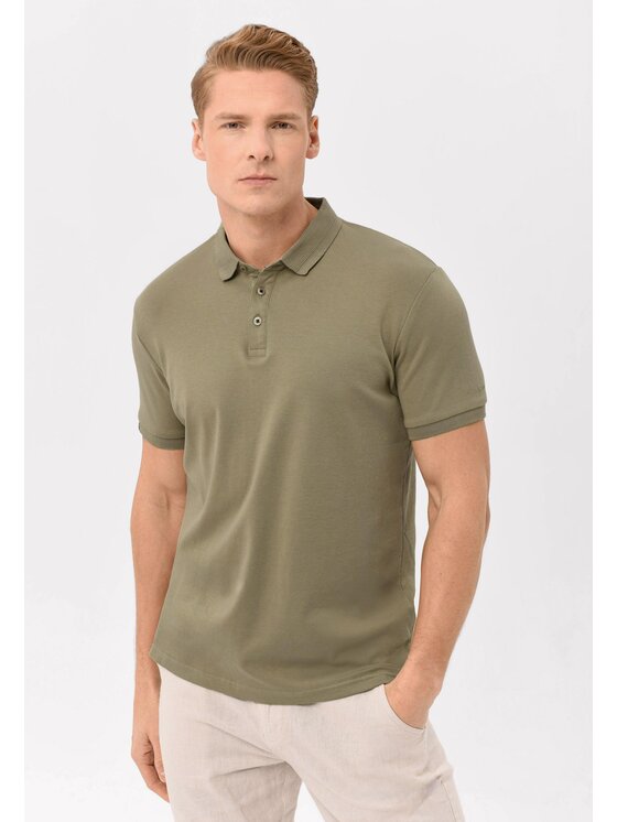 Volcano Volcano Polo O-VOLVI Zielony Regular Fit