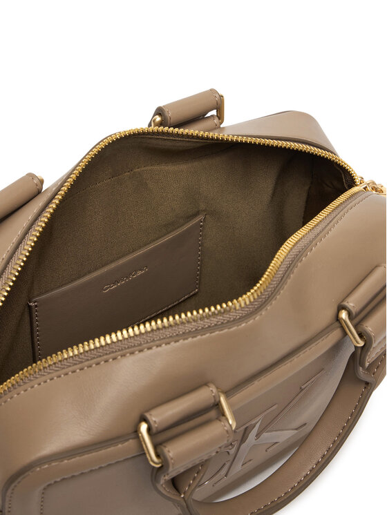 Calvin Klein Calvin Klein Torebka Bold Ck Elongated Mini Tote LV04F3411G Beżowy