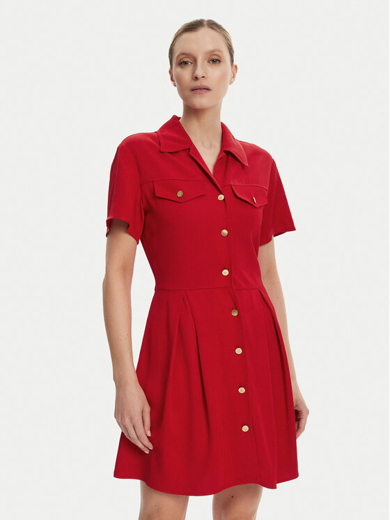 Tommy Hilfiger Tommy Hilfiger Košilové šaty WW0WW45819 Červená Regular Fit