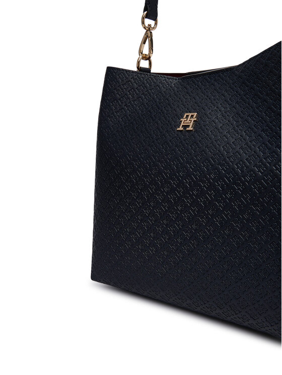 Tommy Hilfiger Tommy Hilfiger Ročna torba Th Icon Shoulder Bag Mono AW0AW19000 Mornarsko modra