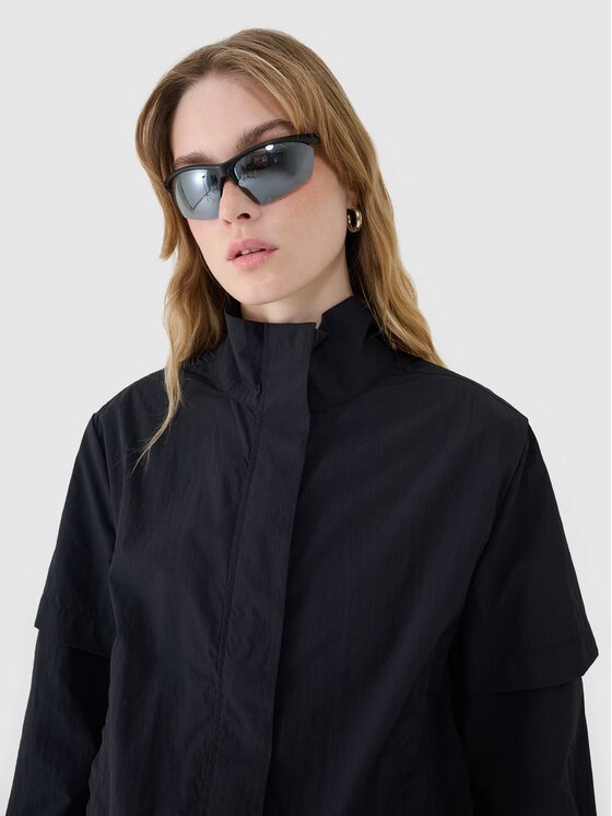 4F 4F Prechodná bunda 4FWSS25TJACF190-20S Čierna Oversize