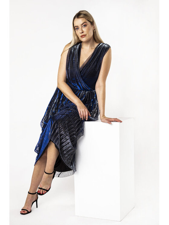 QUIOSQUE QUIOSQUE Večerní šaty BRILLIANT DRESS Modrá Regular Fit