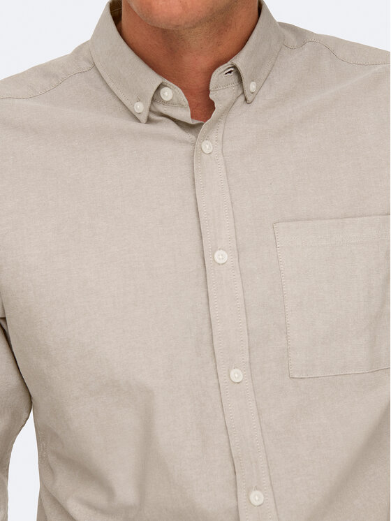 Only & Sons Only & Sons Marškiniai Alvaro 22006479 Smėlio Slim Fit