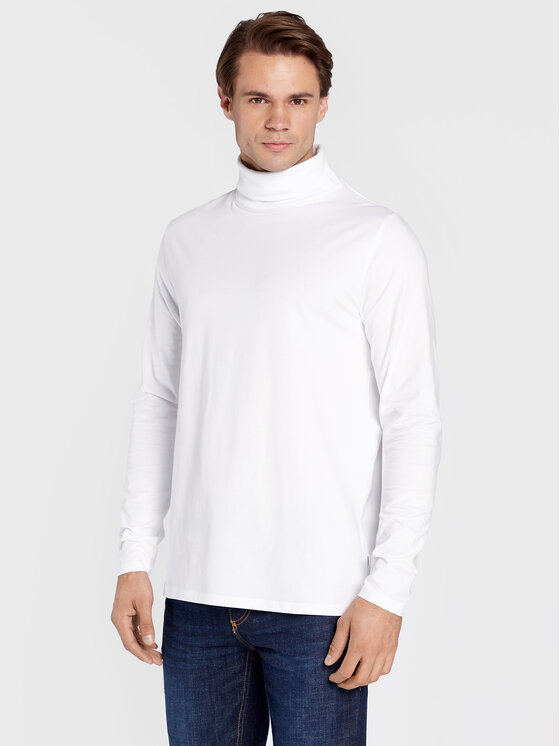 Lindbergh Lindbergh Marškinėliai ilgomis rankovėmis 30-400126 Balta Slim Fit