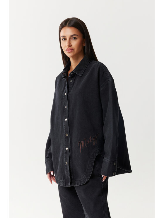 Magda Matyja Magda Matyja Koszula jeansowa BROOKLYN SHIRT Czarny Loose Fit