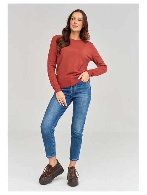 Makadamia Makadamia Sweter C105 Pomarańczowy Loose Fit