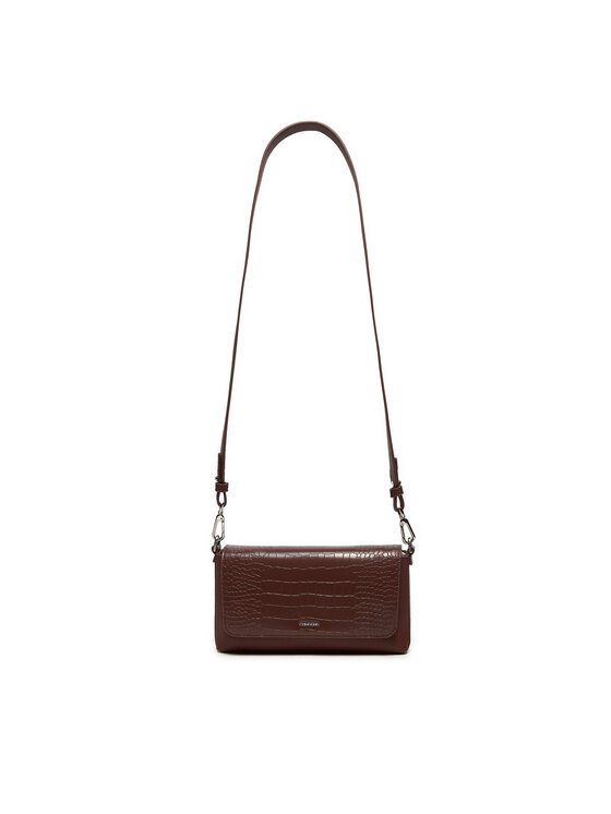 Calvin Klein Calvin Klein Ročna torba Ck Must Shoulder Bag_Croco K60K612111 Rjava