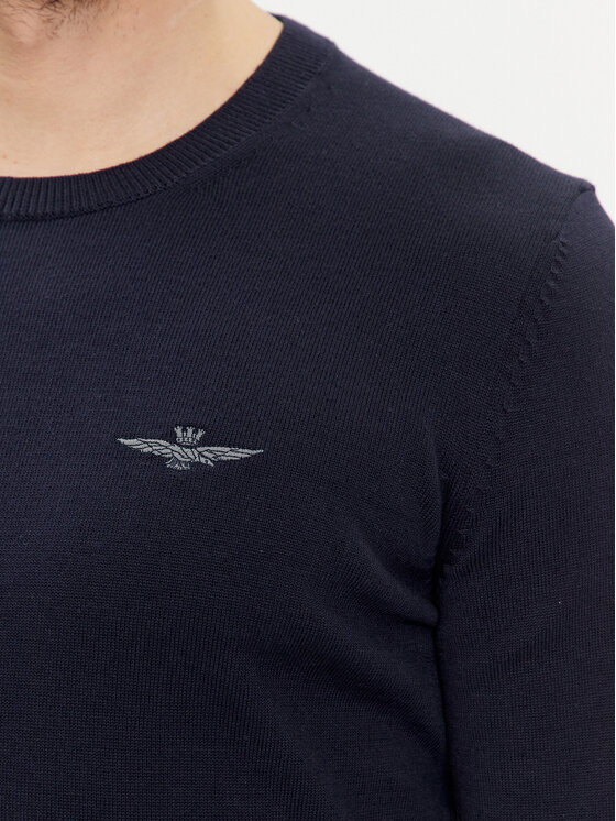 Aeronautica Militare Aeronautica Militare Sweter 241MA1488L506 Granatowy Slim Fit