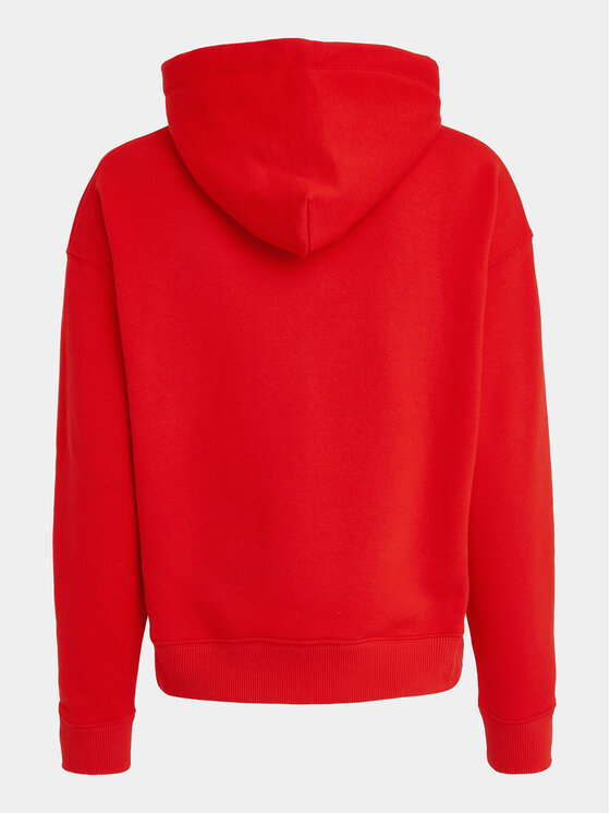 Tommy Jeans Felpa Logo Drawcord DW0DW17794 Rosso Boxy Fit Modivo