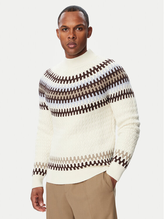 BOSS BOSS Sweter 50570654 Kremowy Regular Fit