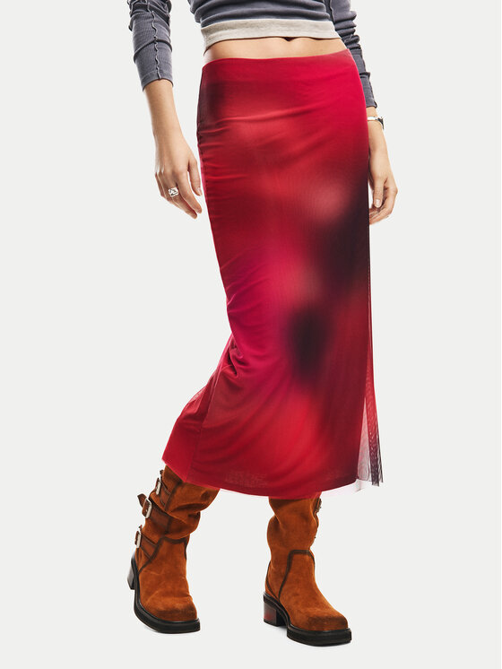 Desigual Desigual Ceruzaszoknya Asmee 26SWFK02 Piros Slim Fit