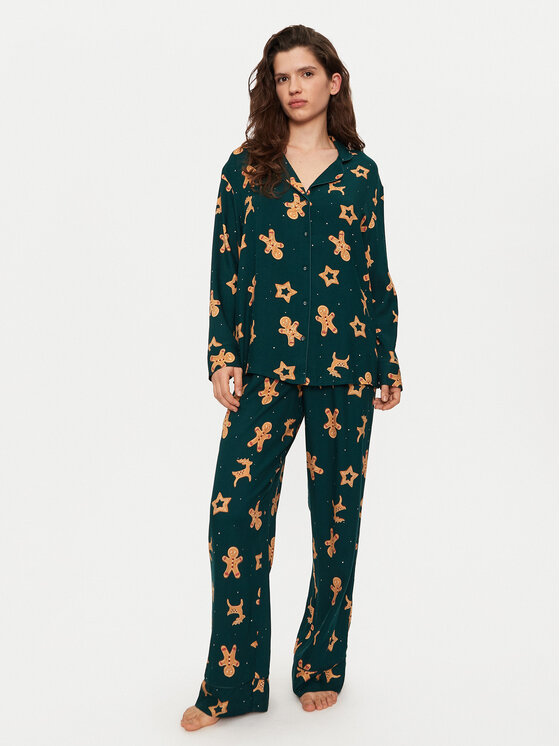 Hunkemöller Hunkemöller Pyžamo 300547 Zelená Relaxed Fit