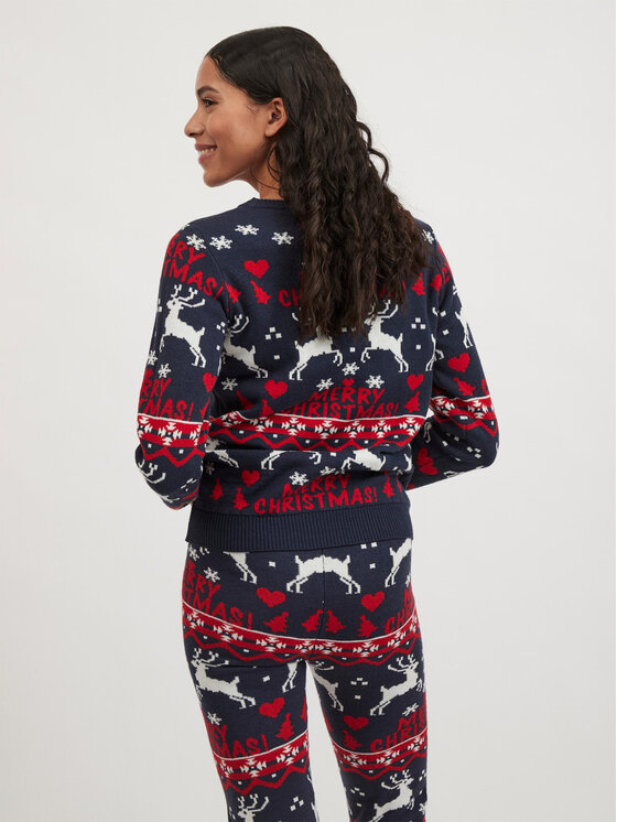 Vila Vila Sweater Anna 14071994 Sötétkék Regular Fit