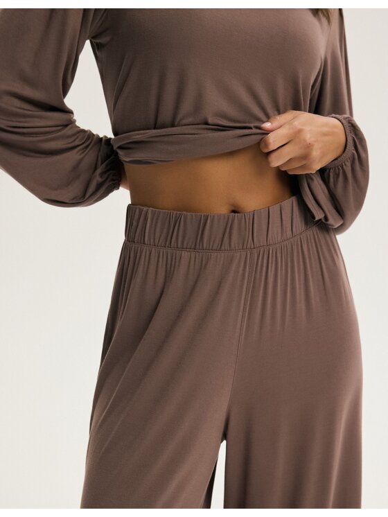 Esotiq Esotiq Piżama 44092 Beżowy Regular Fit